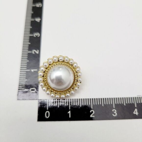 Brand New Gold Tone Pearl Victorian Style Earrings - Picture 6 of 6